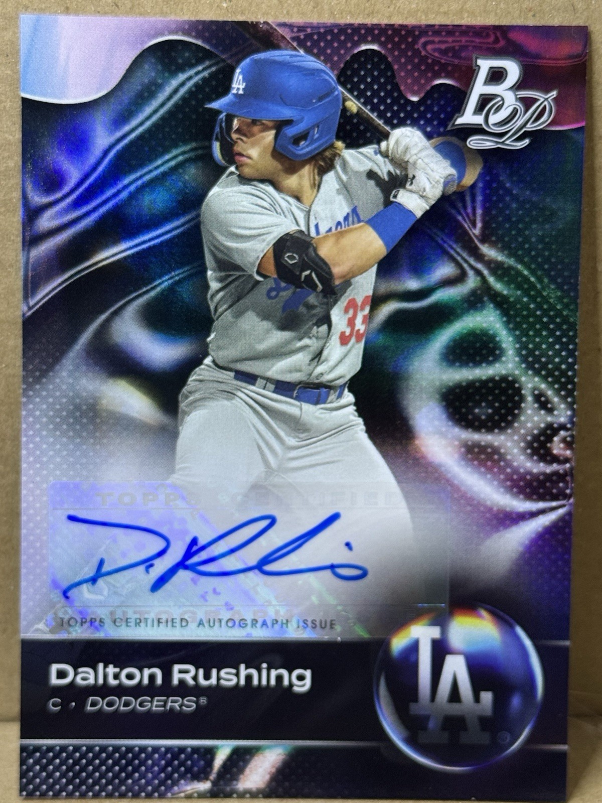 Dalton Rushing [Autograph] #TOP-32 2023 Bowman Platinum Top Prospects
