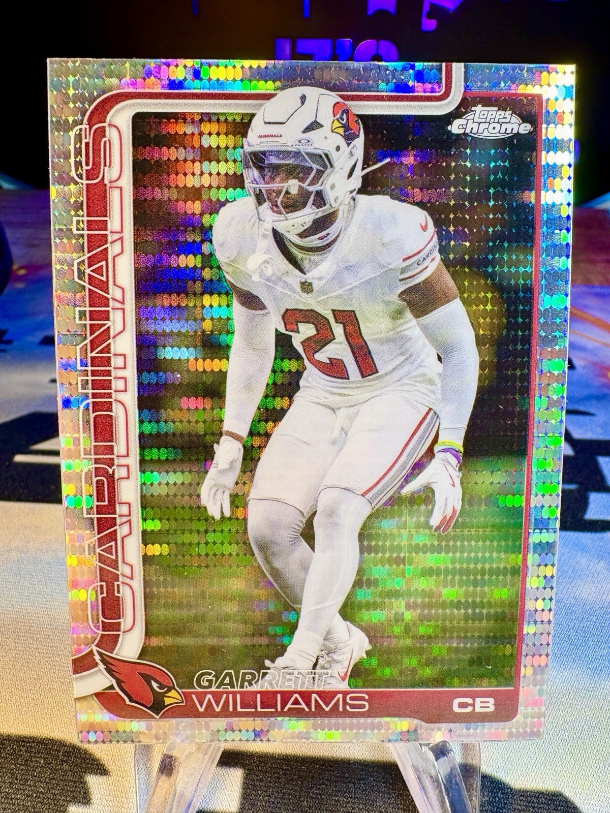 2025 Garrett Williams Topps Chrome Pulsar Refractor #6 Arizona Cardinals