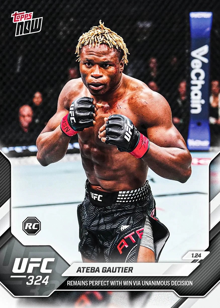 2026 Topps Now UFC #3 Ateba Gautier UFC 324 RC – QTY