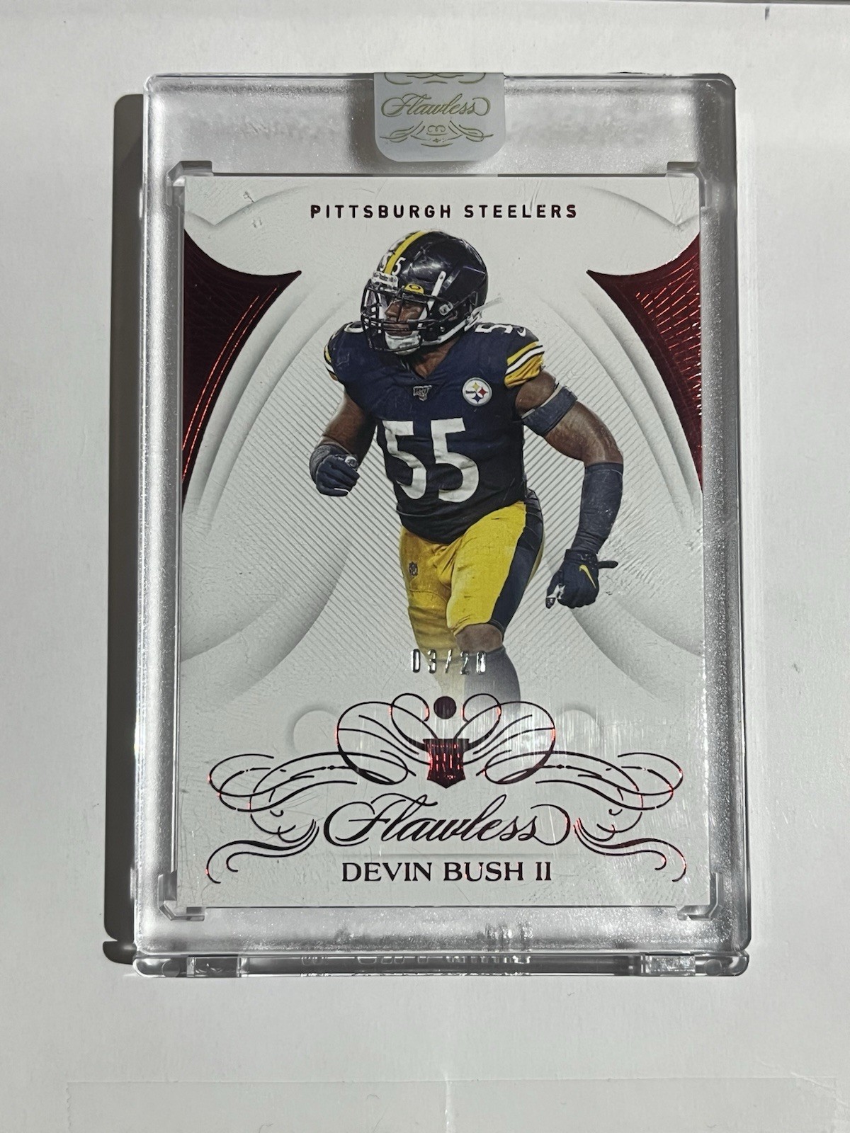 2019 Flawless Ruby Devin Bush II #108 Rookie /20 Pittsburgh Flawless sealed