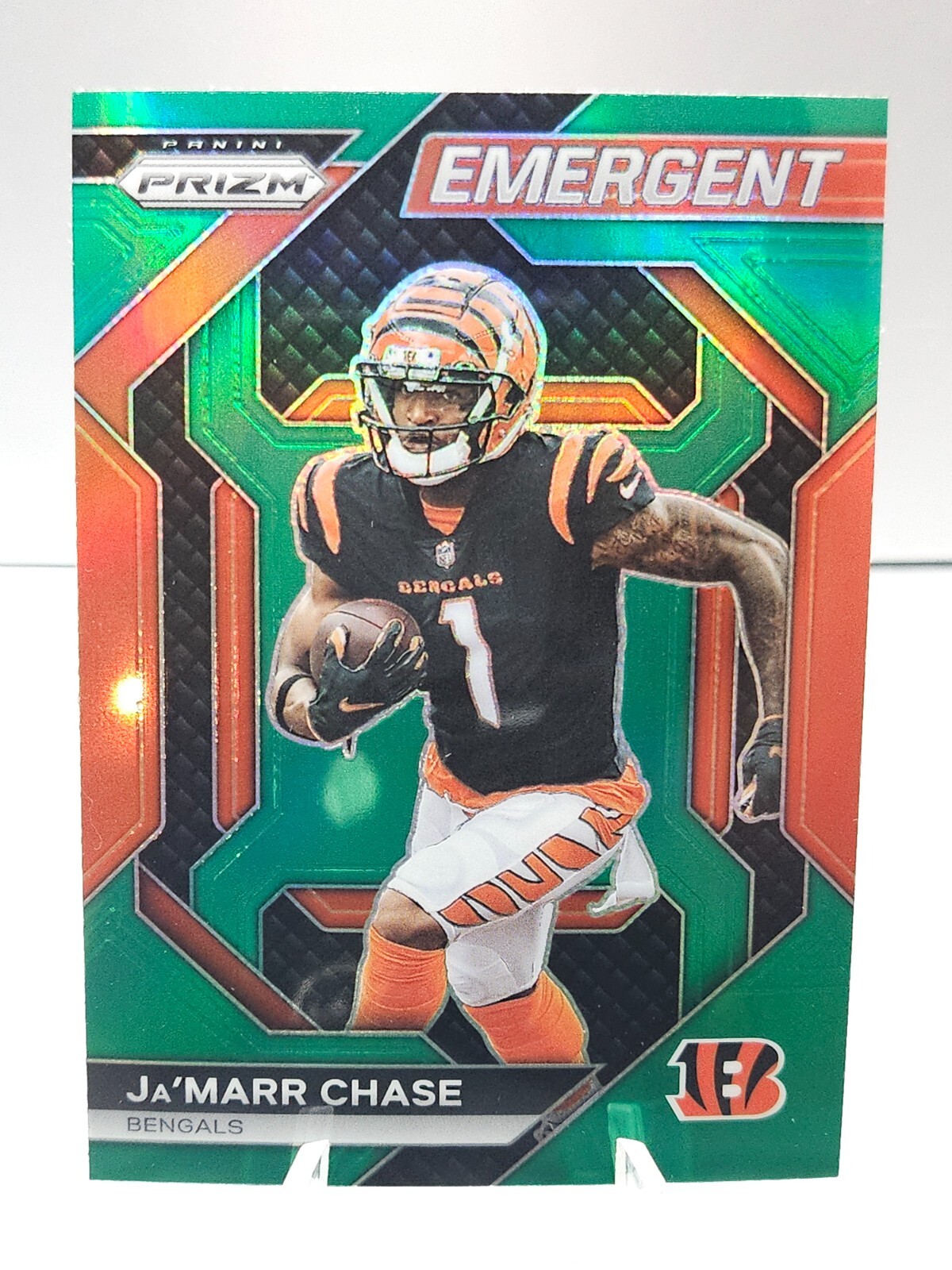 2023 Panini Prizm H7 Jamarr Chase Emergent Green Prizm NFL Bengals