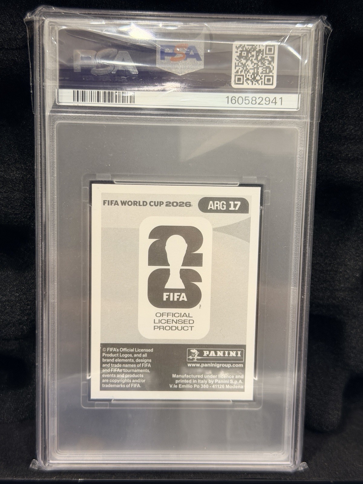 Lionel Messi 2026 World Cup Stickers #ARG17 Gold Flood Crumple PSA 9 Mint