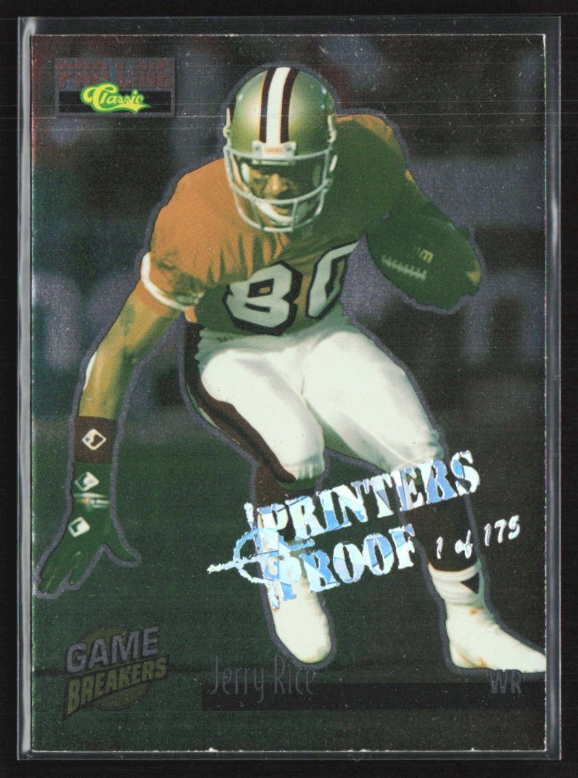 Jerry Rice 1995 Classic Pro Line Game Breakers Printers Proof /175 #GB18 San