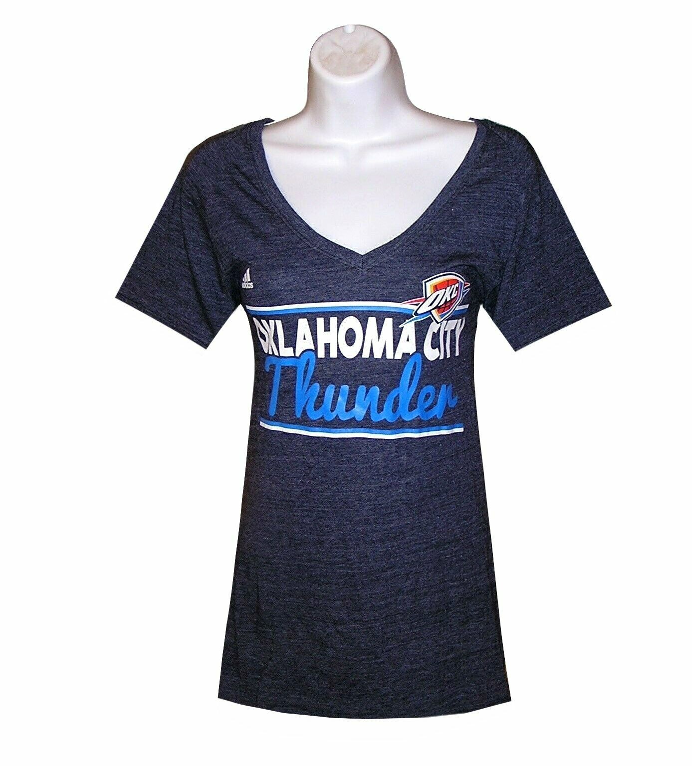 Nba Womens Apparel / OKLAHOMA CITY THUNDER Nba Double Bar Tee Shirt, nwt. LARGE