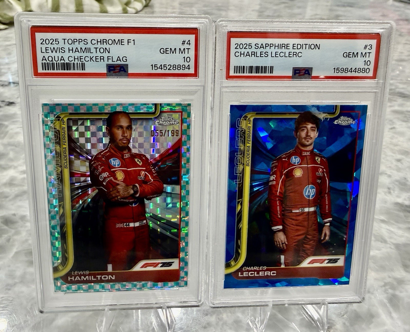2025 Topps Chrome F1 Lewis Hamilton + Charles Leclerc Ferrari LOT!! PSA 10’s…