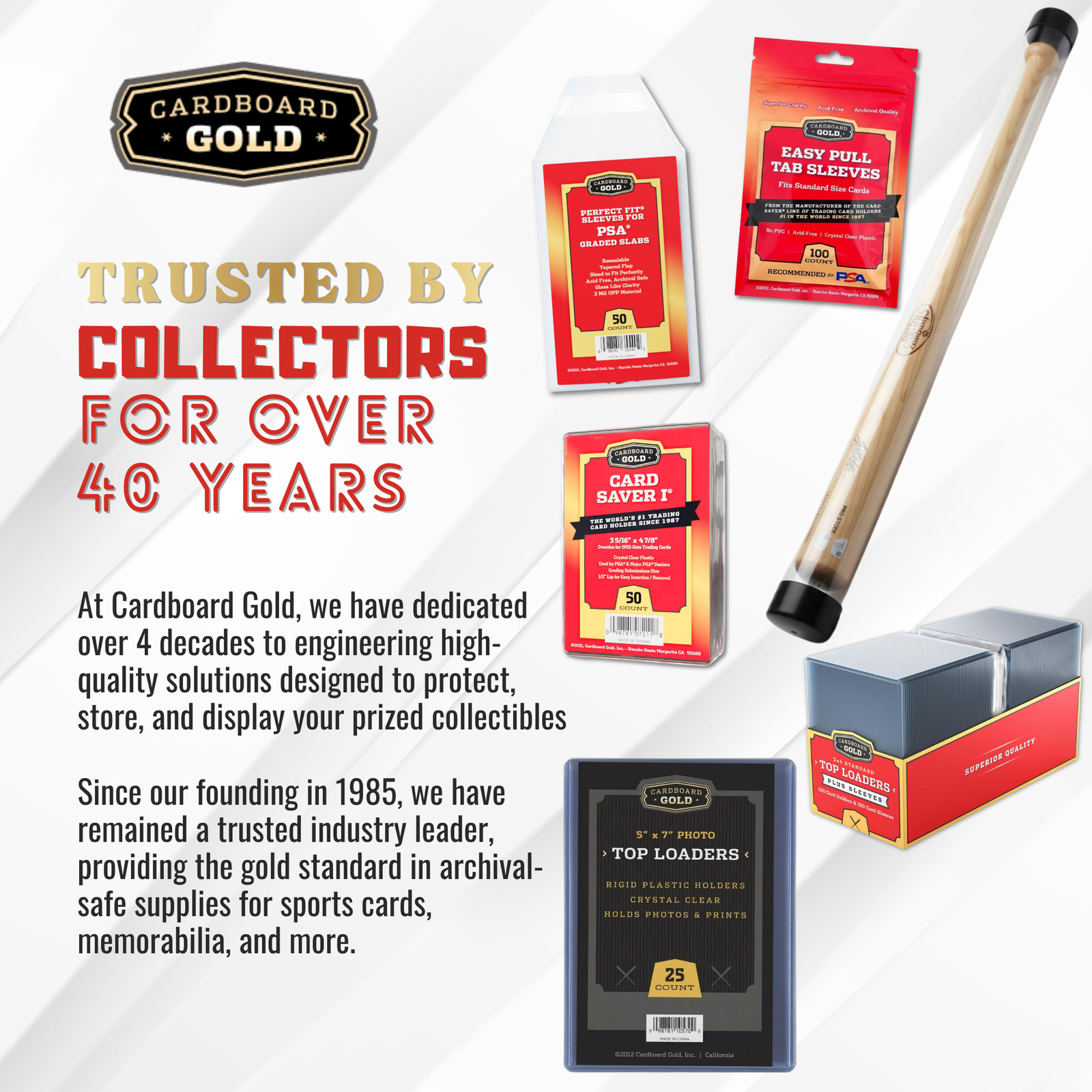 25ct Cardboard Gold 5×7 Top Loaders for Postcards/Photos – Clear Rigid PVC