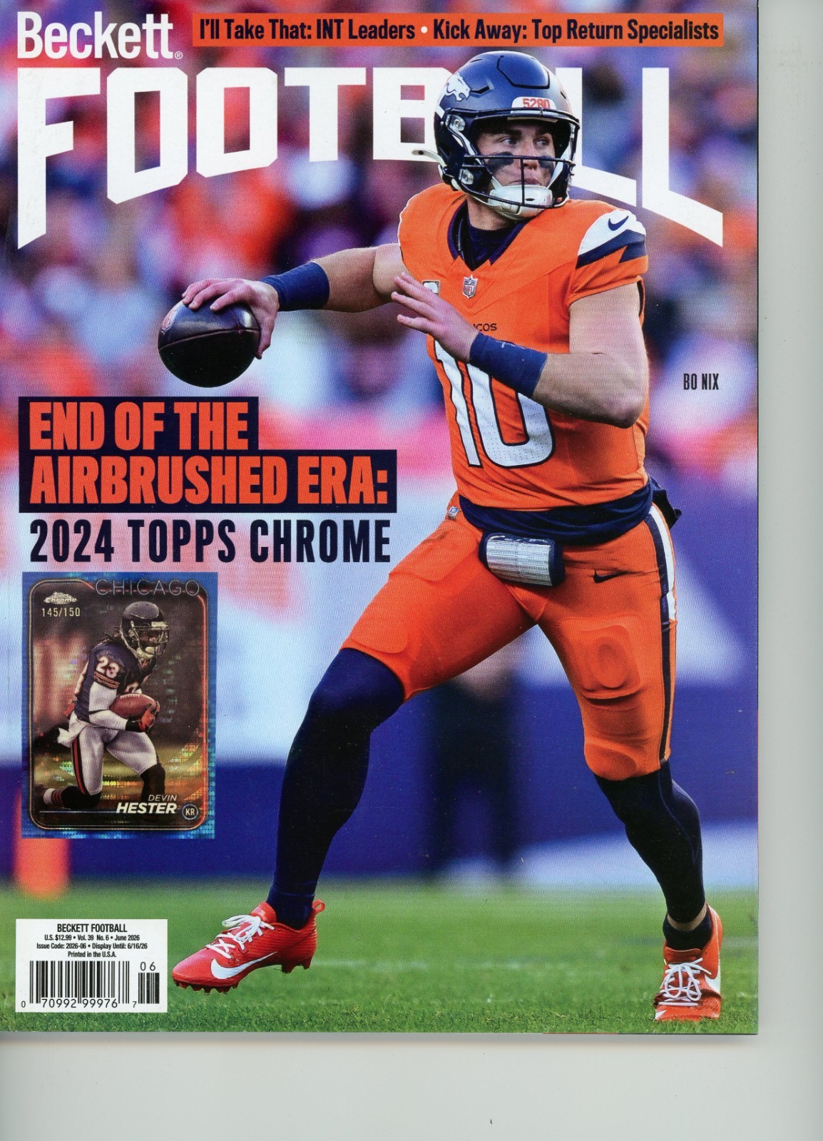 Beckett Football Price Guide Magazine June 2026 – Bo Nix