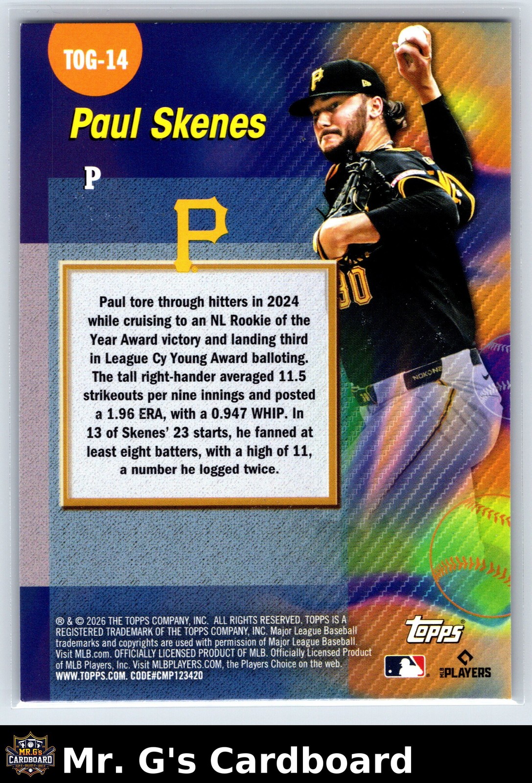 2026 Topps Titans of the Game Paul Skenes #TOG-14 Pittsburgh Pirates