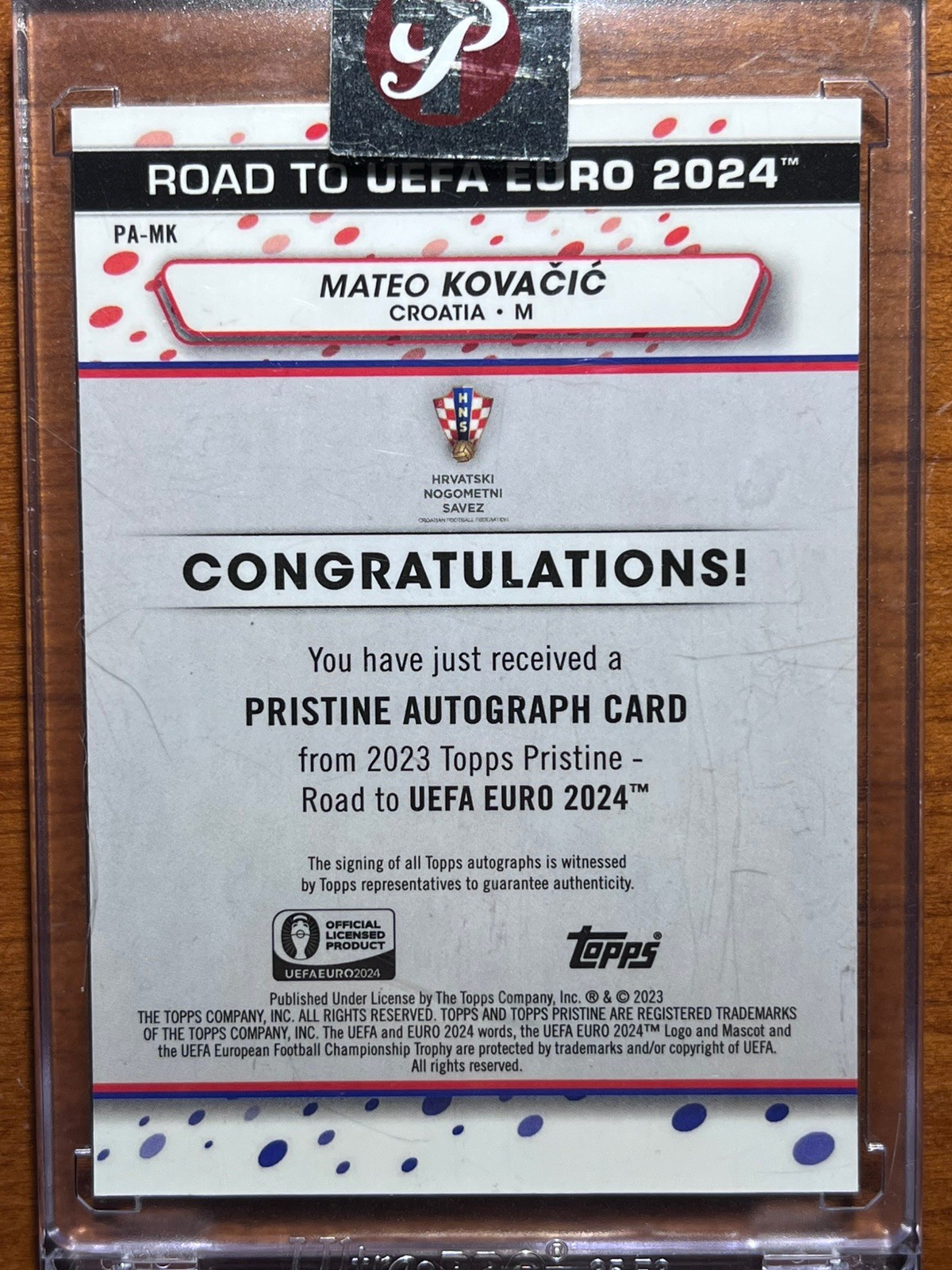 2024 Topps Pristine Euro’24 *Mateo Kovacic Autograph* (ENCASED!) Croatia Legend