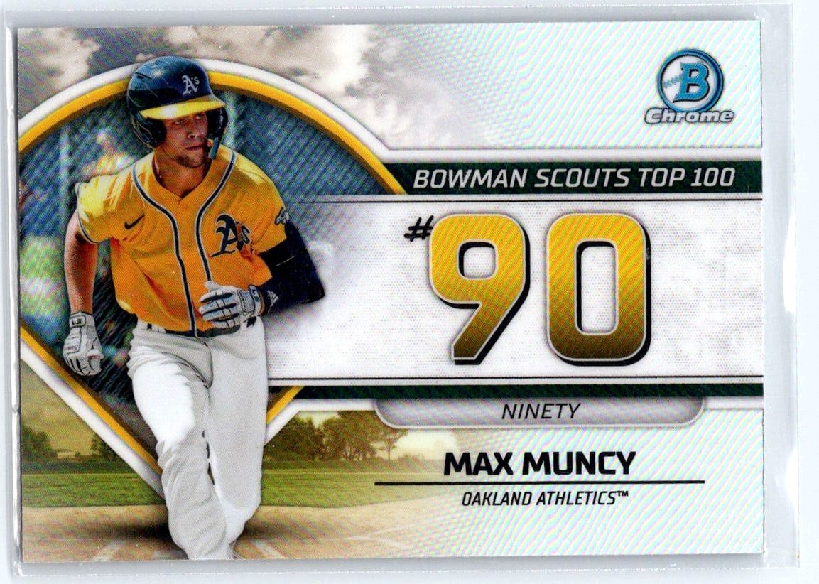 2023 Bowman Max Muncy Bowman Scouts Top 100 #BTP-90 Oakland Athletics