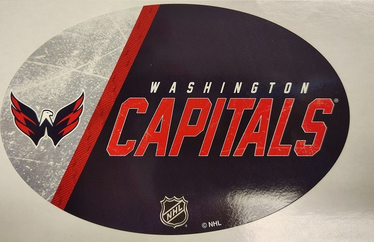 NHL Washington Capitals Multi-Use Oval Decal, 3.5 x 5.25-inches
