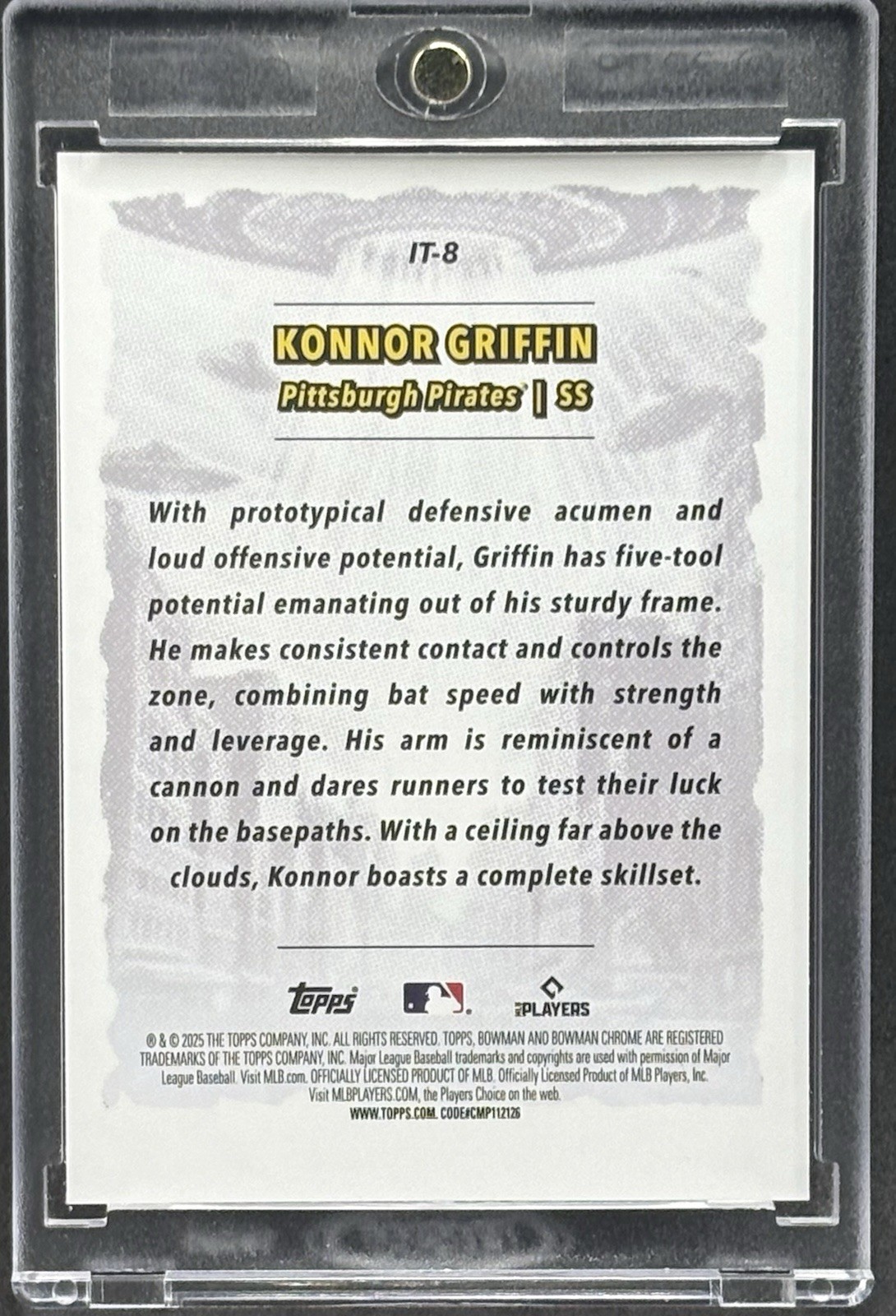 Konnor Griffin RARE ROOKIE UFO REFRACTOR INVESTMENT CARD TOPPS PIRATES MINT