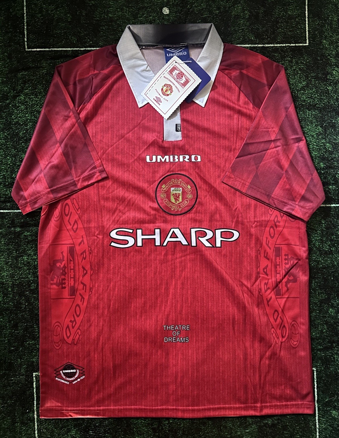 Eric Cantona Manchester United 96/97 Retro Umbro Soccer Jersey Player Fit XL #7