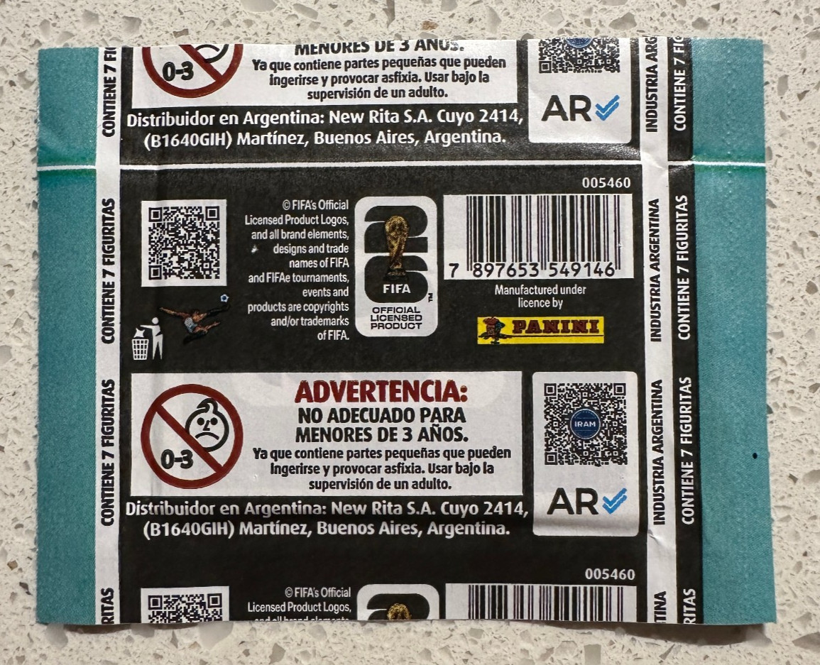 2026 Panini FIFA World Cup Sticker pack International 7 Figu Industria Argentina