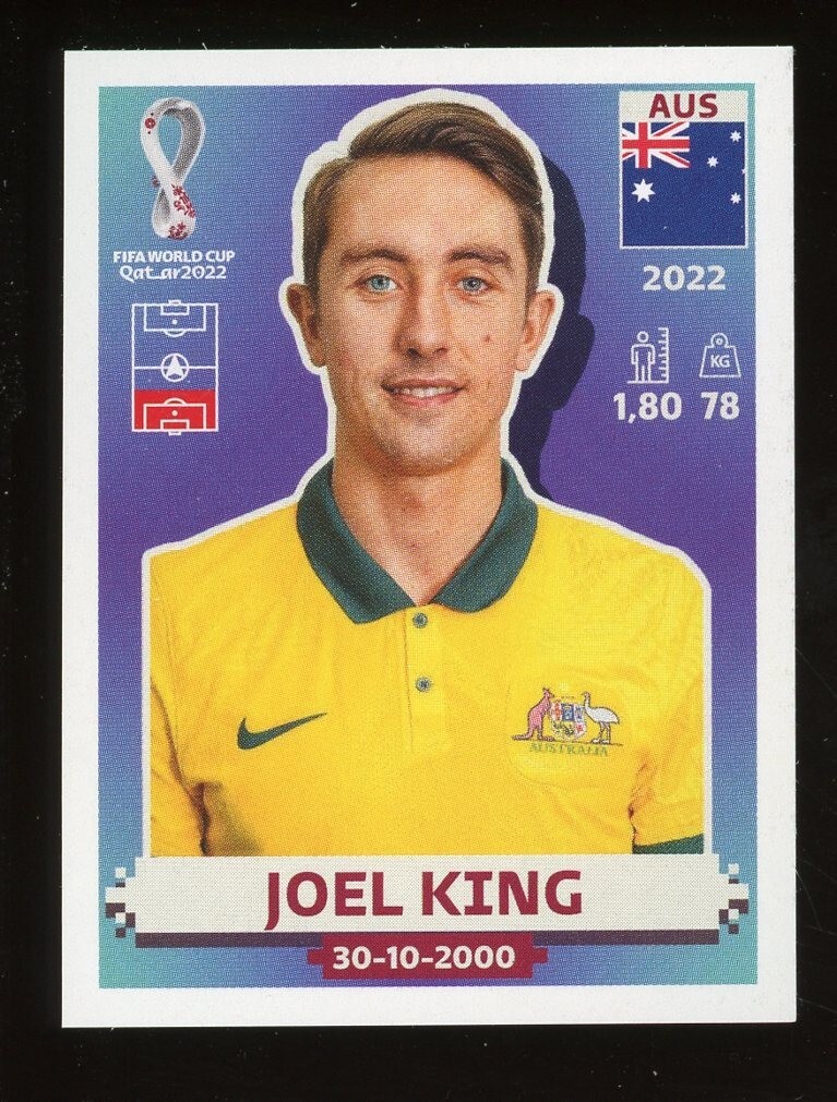 2022 Fifa World Cup Panini Sticker Qatar JOEL KING Australia AUS8