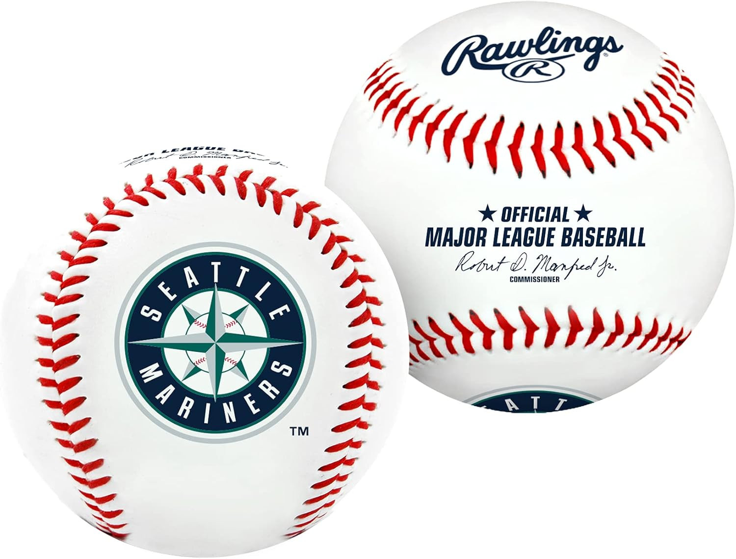 Rawlings MLB Seattle Mariners Team Logo Baseball, White, 1