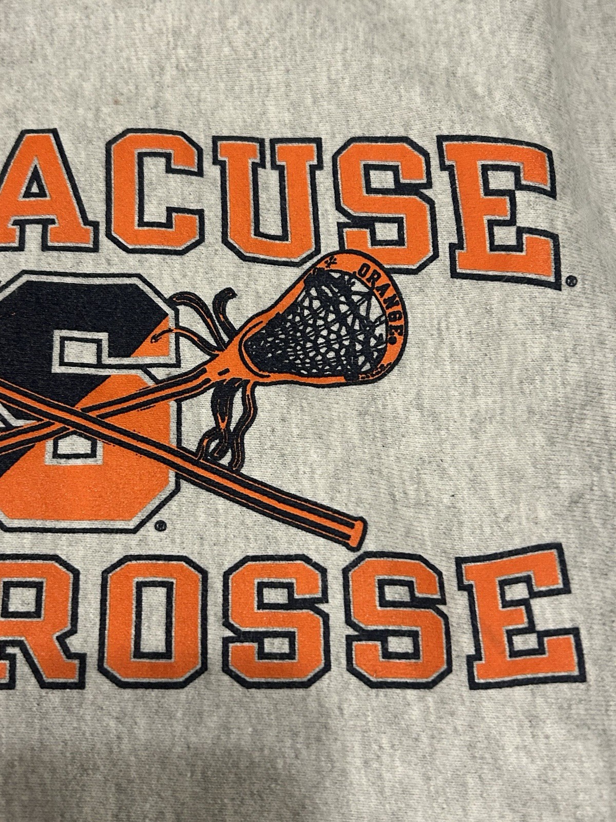 Syracuse Orange Hoodie Mens Large Gray NCAA Lacrosse Champion Reverse Weave