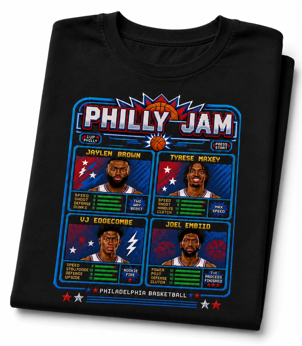 Philly basketball Jaylen Brown retro basketball tee pixel basketball shirt