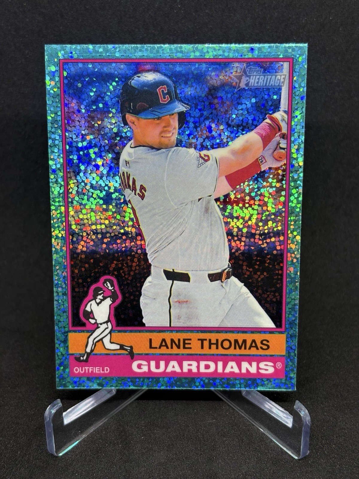 2025 Topps Heritage – Lane Thomas #261 Chrome Aqua Sparkle Refractor