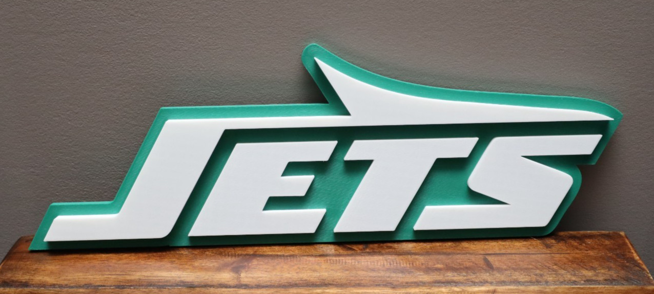 New York Jets Logo Sign – 3D Wall and Desk Shelf Art