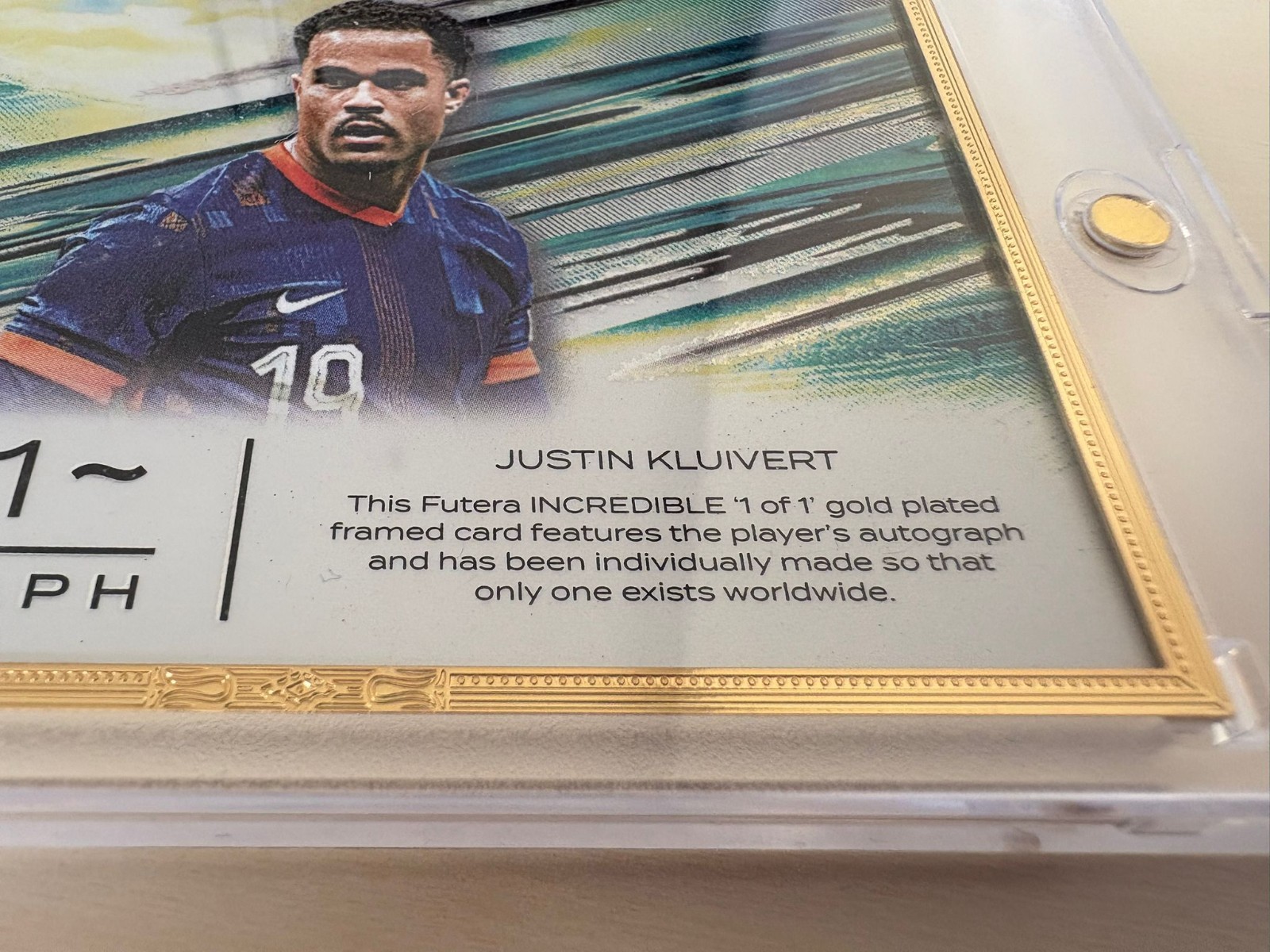 Justin Kluivert 1/1 Autograph Gold Plated Futura Incredible One Of One Auto Rare