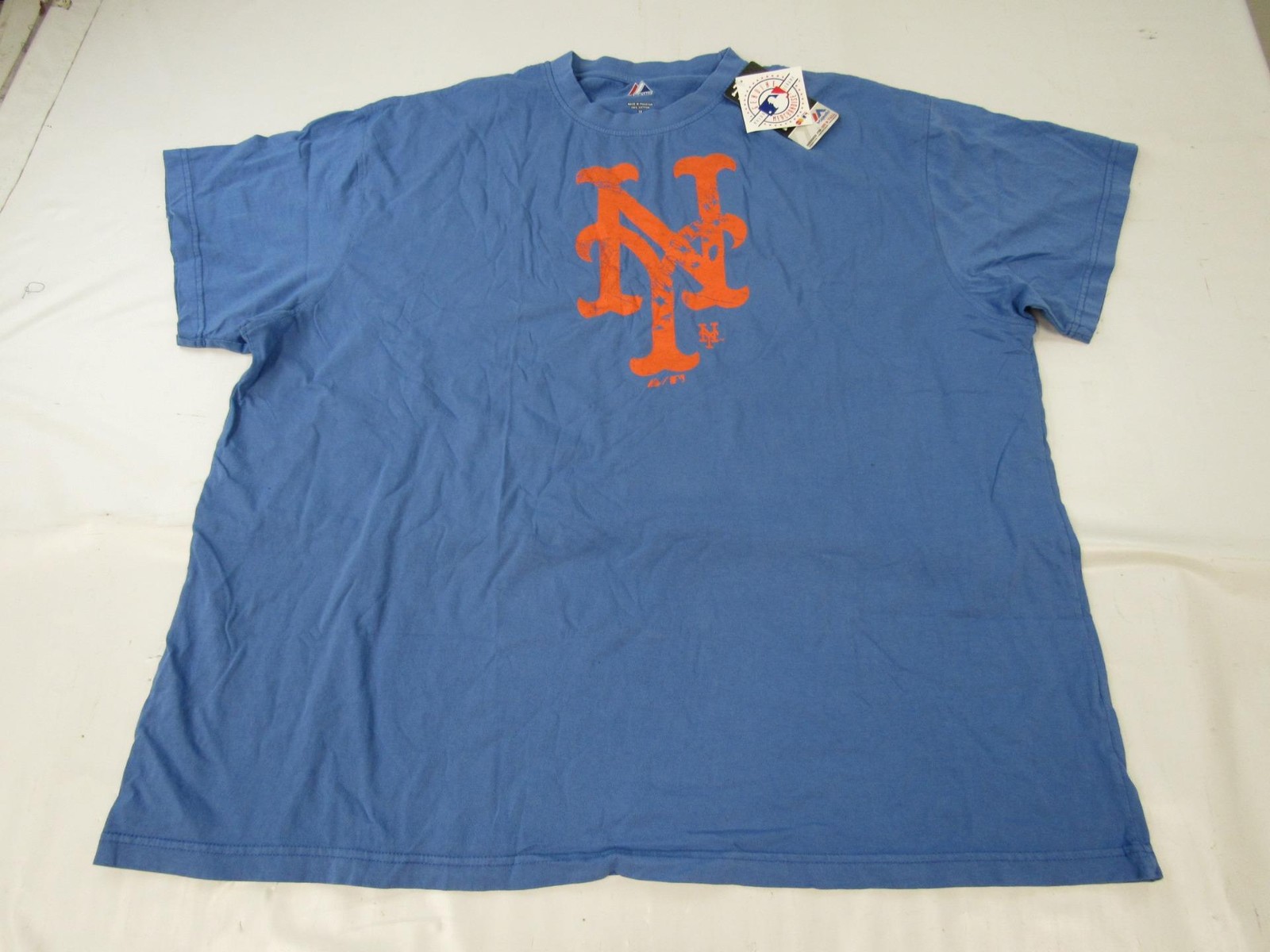 New York Mets Mens Big & Tall Sizes 3XL-4XL-5XL Majestic Distressed Blue Shirt