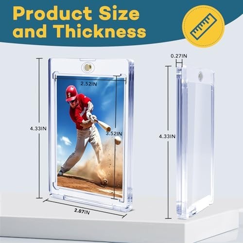 Magnetic Card Holders 60 Count 35pt One Touch UV Protection Clear Acrylic Case