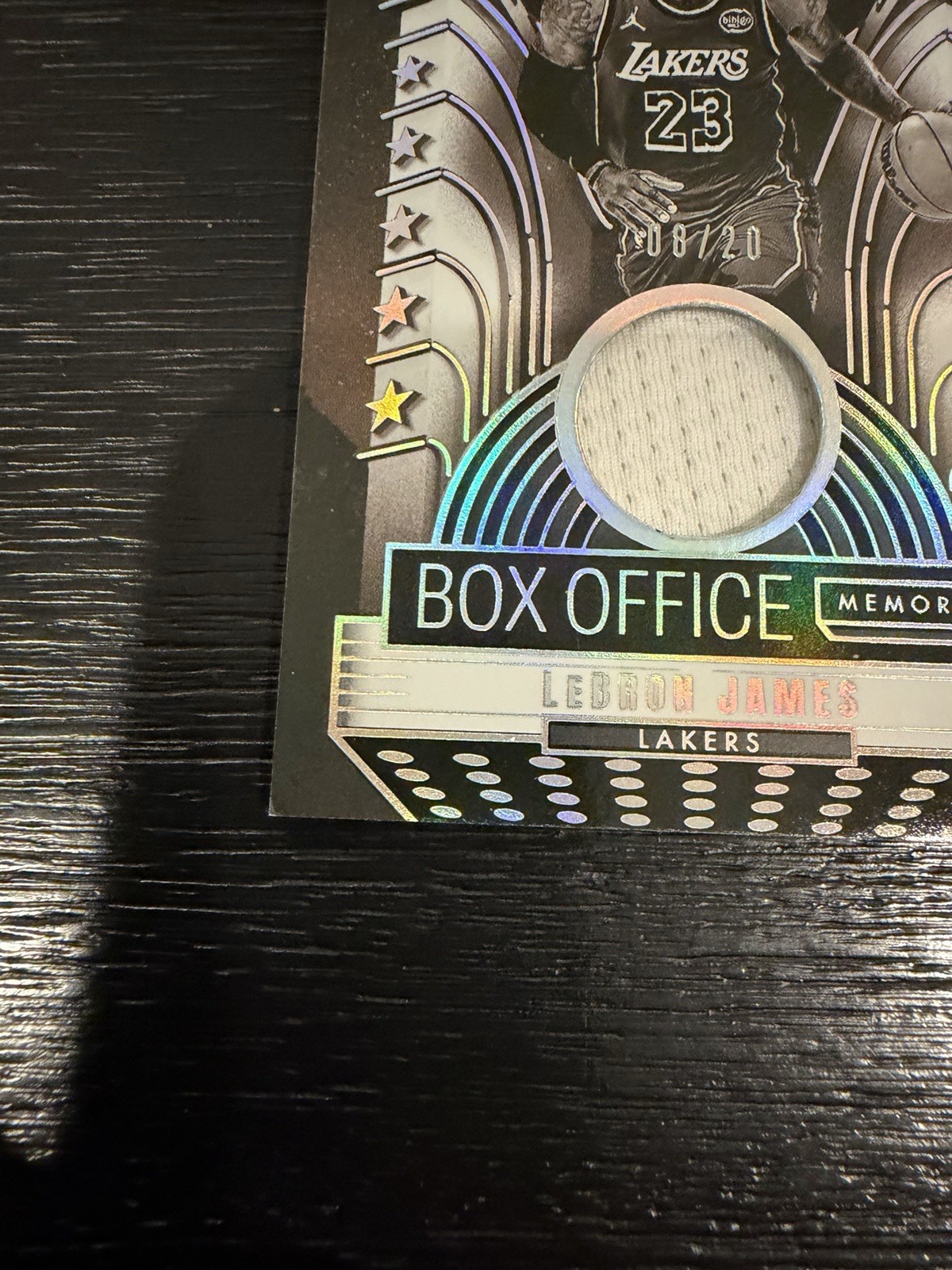 Panini 2023-24 Noir LeBron James Box Office Memorabilia #BOM-LBJ /20