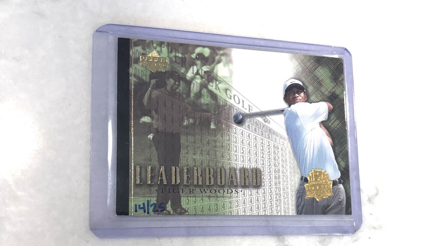 2026 Upper Deck Golf Tiger Woods Buyback 2001 Leaderboard 14/25 Rare