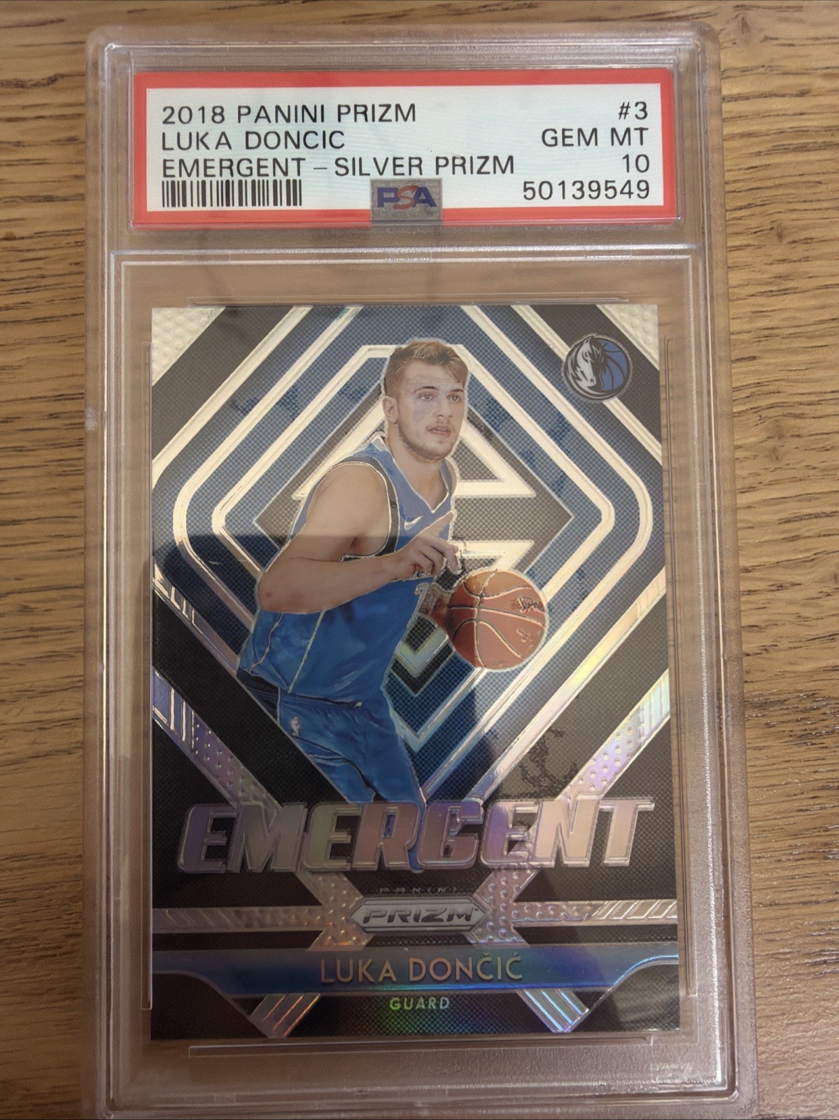 2018 Panini Prizm Silver Luka Doncic Rookie Emergent #3 PSA 10 Gem Mint Mavs