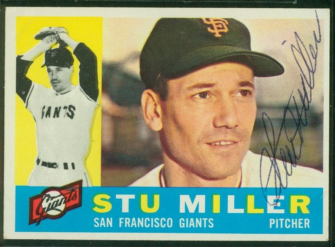 1960 Topps Card #378, Signed-Autographed, Stu Miller, Giants, PSA/DNA w/LOA