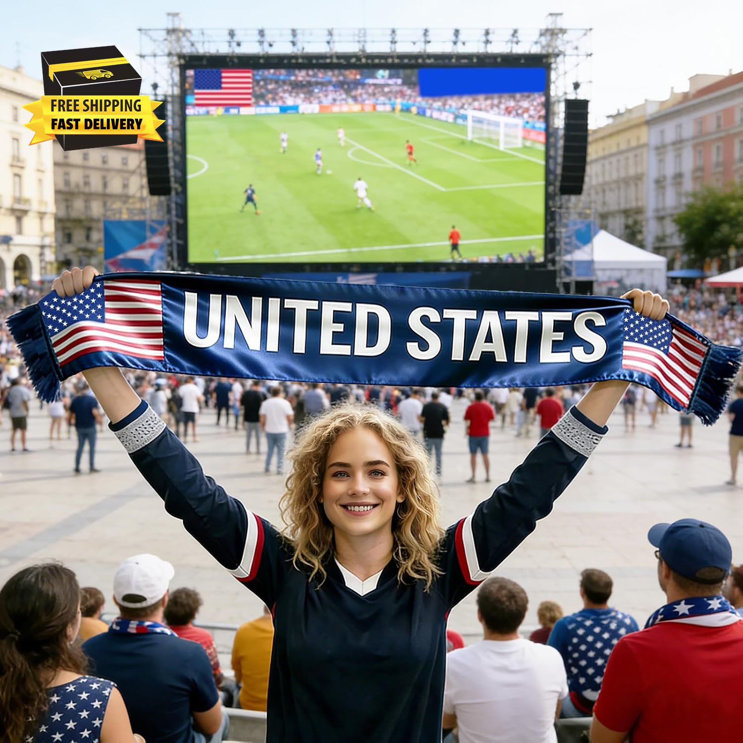 USA Soccer Fan Scarf – Double-Sided United States Supporter Scarf for 2026 Inter