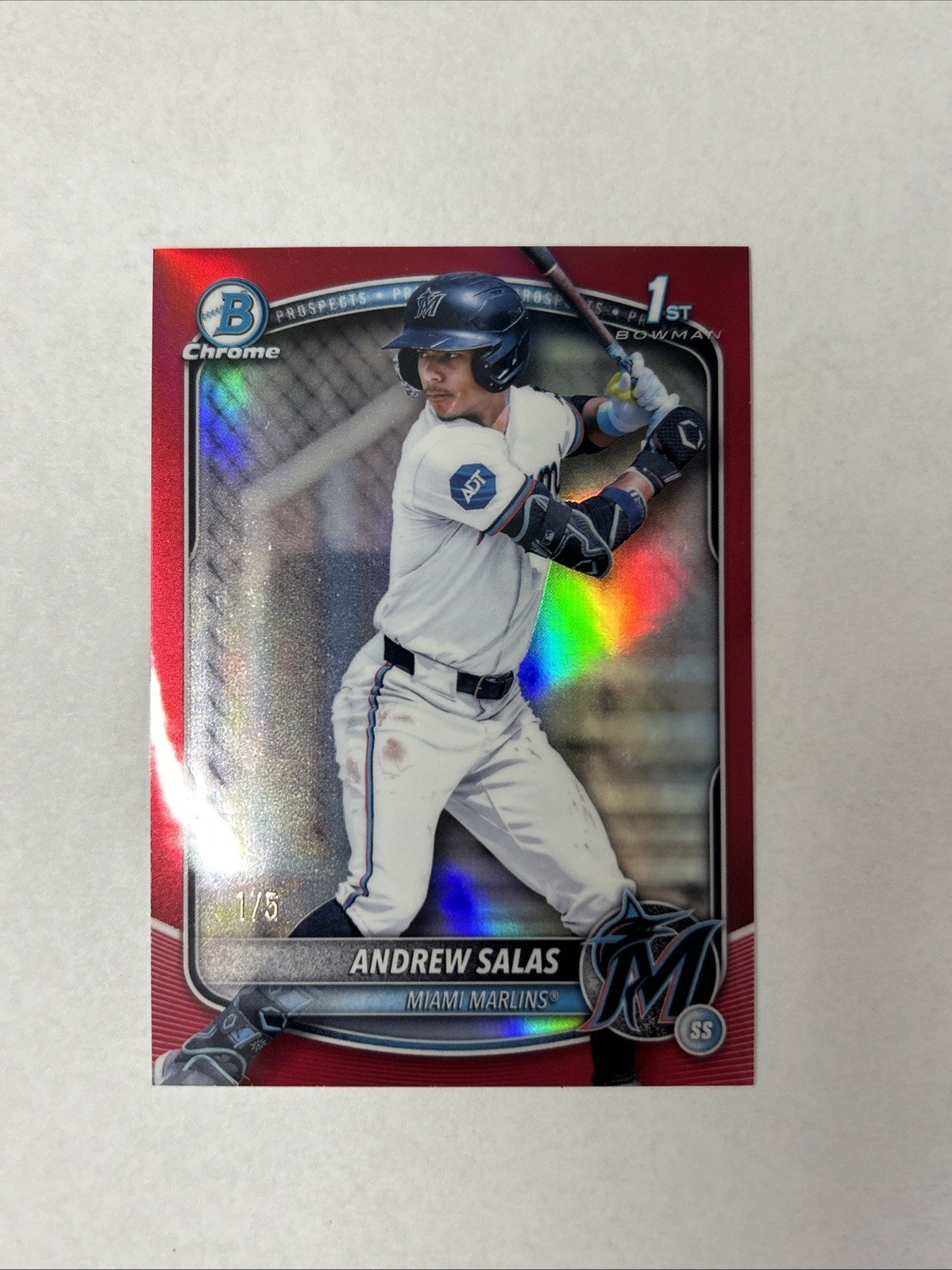 2025 Bowman Chrome Andrew Salas True Red Refractor Bookend 1/5 1st #BCP-156 🔥
