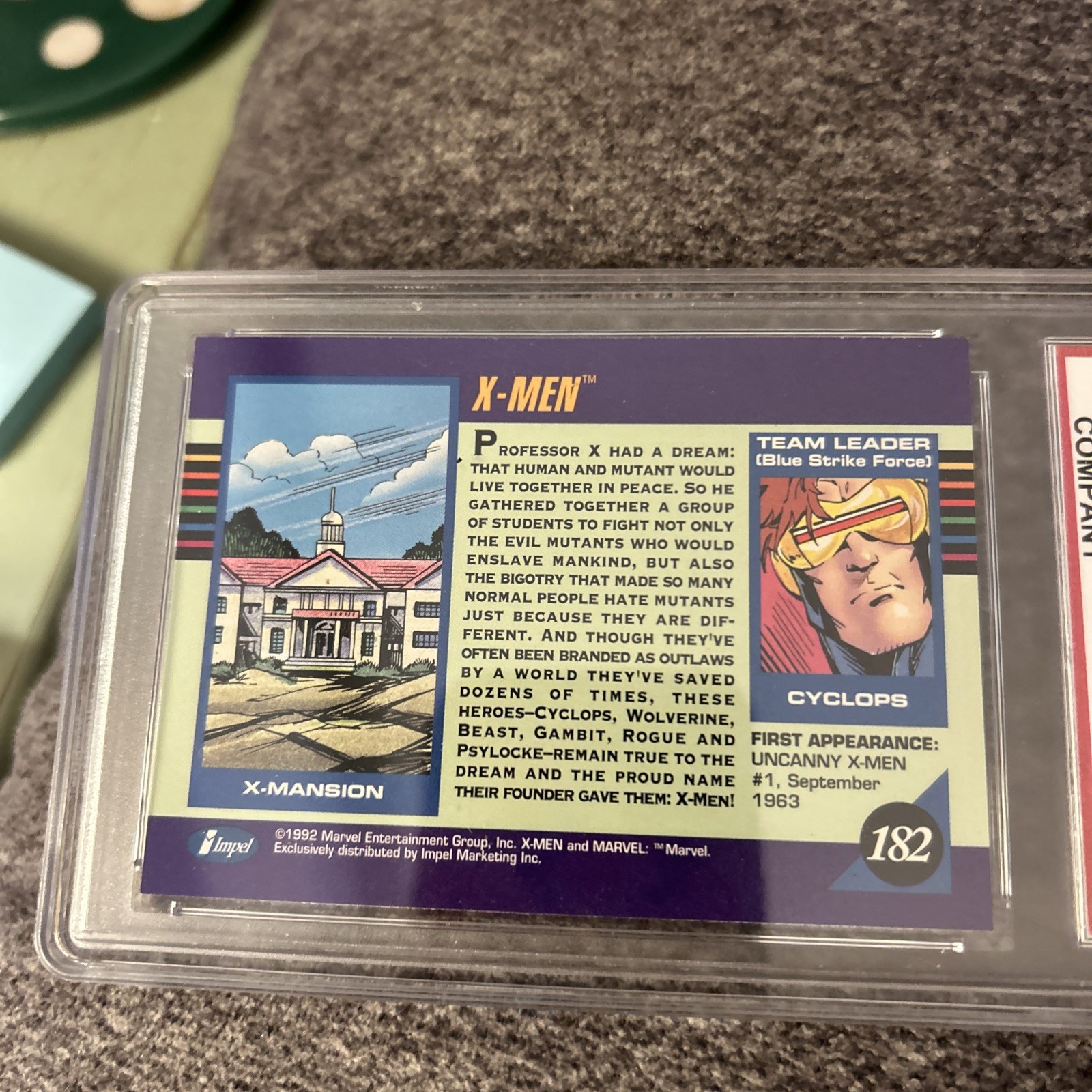 1992 MARVEL UNIVERSE #182 X-MEN w/WOLVERINE EMC Graded 10