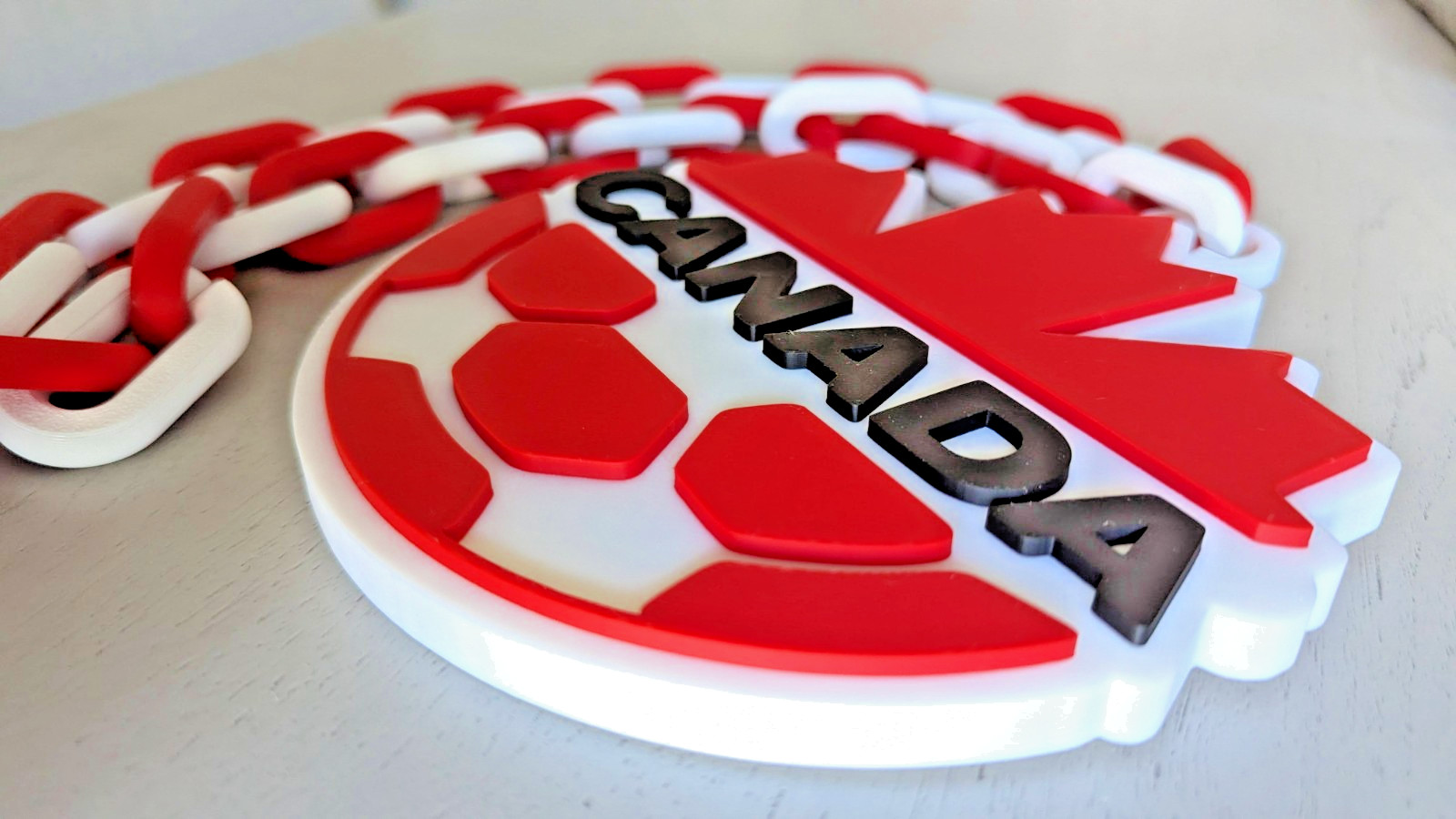 Canada Soccer Fubtol World Cup Over-Sized Necklace Logo Pendant Hype Chain