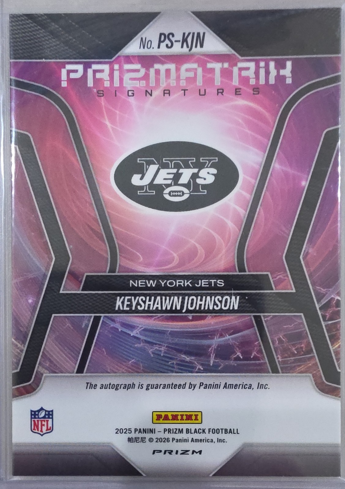 2025 PANINI PRIZM BLACK KEYSHAWN JOHNSON PRIZMATRIX SIGNATURES SILVER AUTO