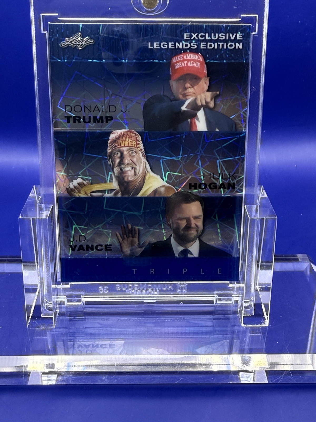 Leaf ELE Donald J Trump, Hulk Hogan, JD Vance Metal Blue 16/20 ELC-42