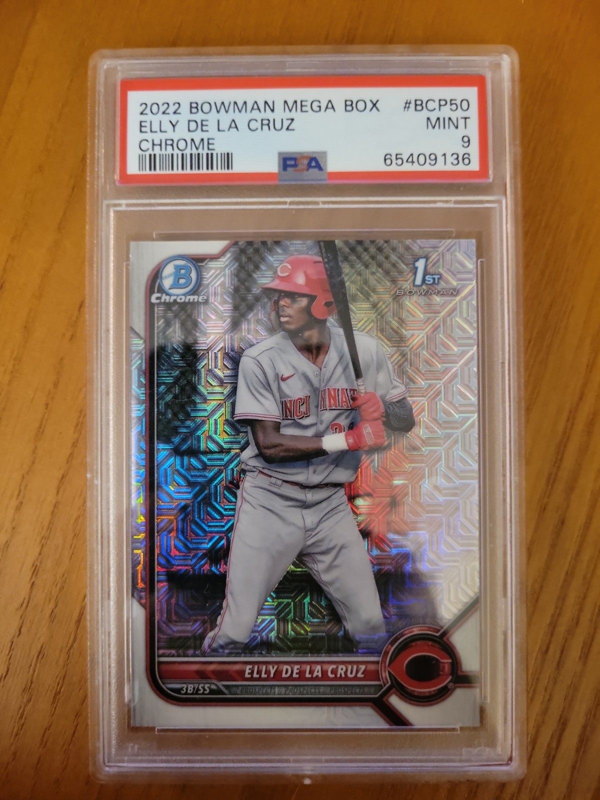 2022 Bowman 1st Chrome BCP-50 Elly De La Cruz PSA 9 Mojo Refractor Mega Box