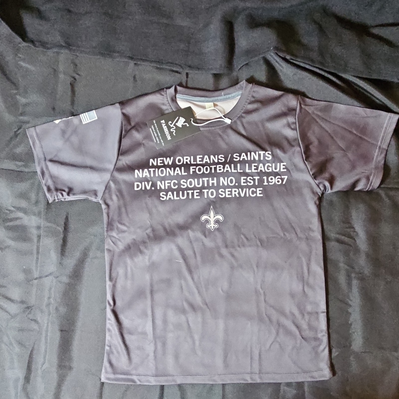 Fashion New Orleans Saints Radunz #77 Salute to Service Gray Shirt, L