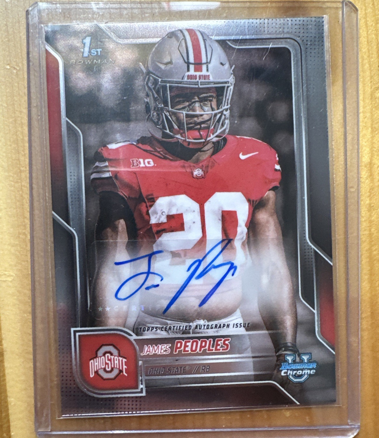 2025 Bowman University Chrome Chrome Prospect Autographs James Peoples BCAJP AU