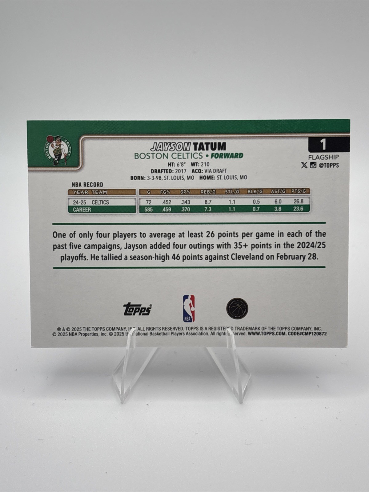 2025 Topps #1 Jayson Tatum