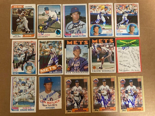 New York Mets Autographed Lot(15 Cards) Mixed Years with COA w/several Dupes