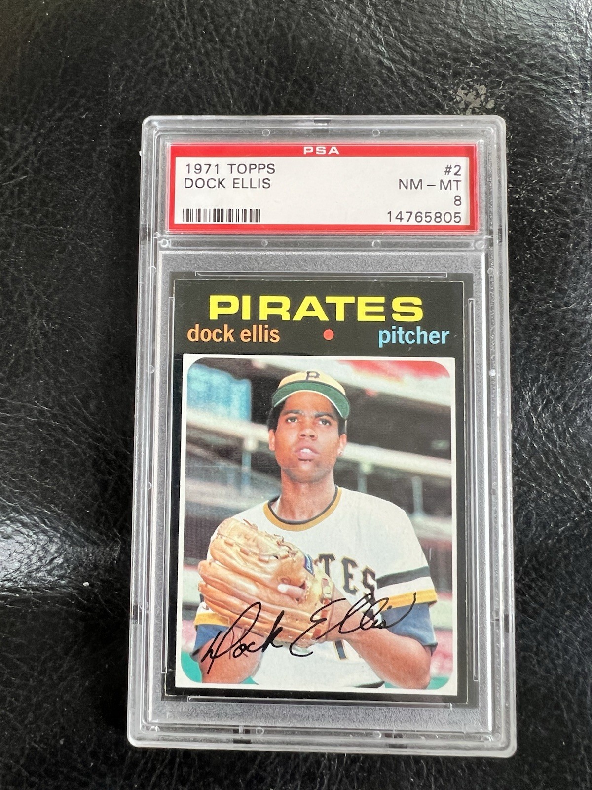 1971 Topps Baseball Dock Ellis #2 Pittsburgh Pirates PSA 8 NM-MT