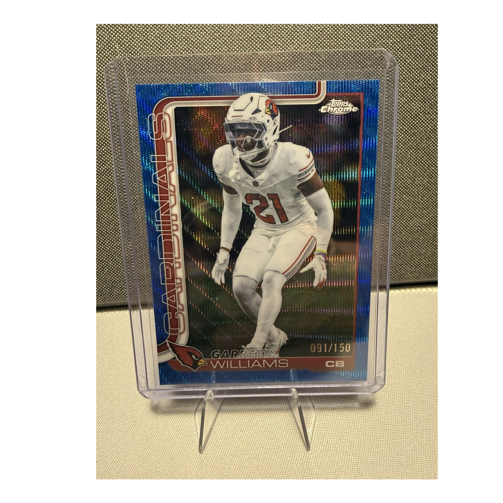 2025 Topps Chrome Football #6 Garrett Williams Blue Wave Refractor /150