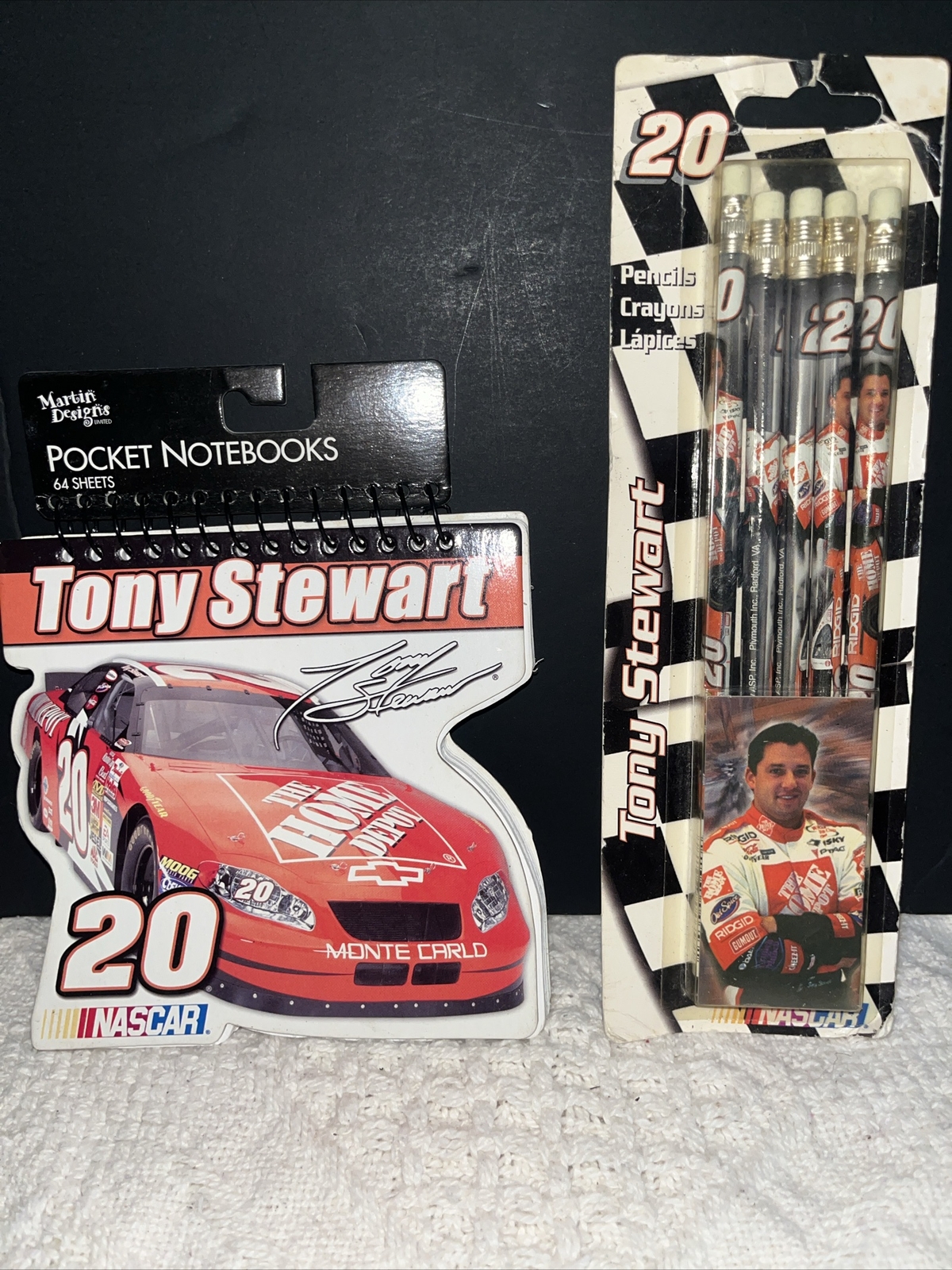 Tony Stewart Spiral Notebook & Pencil Set #20 NASCAR Home Depot