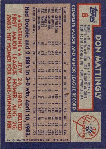1984 Topps Baseball Cards Singles. Complete Your Set, You Pick, 601-792