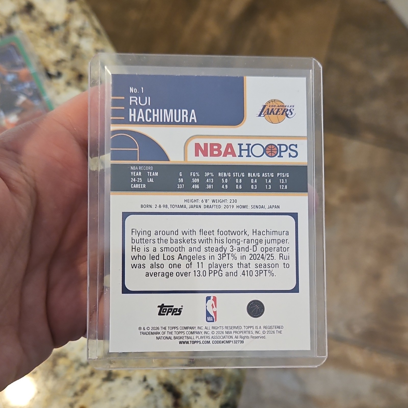 Rui Hachimura 2025-26 Topps NBA Hoops Green Foil #1 Lakers