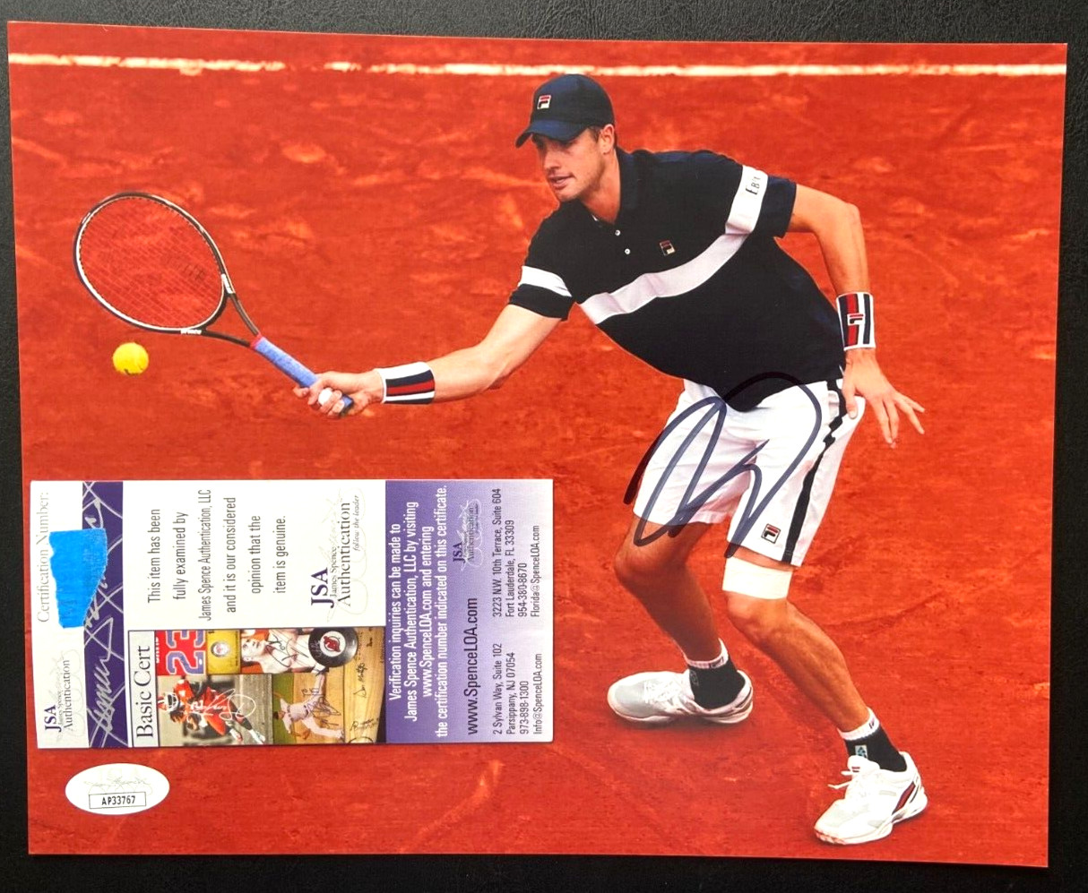 JOHN ISNER SIGNED 8X10 PHOTO 2010 WIMBLEDON US OPEN FRENCH AUSTRALIAN JSA A