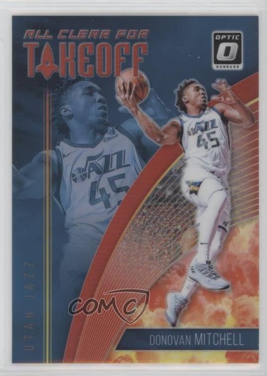 2018-19 Donruss Optic All Clear for Takeoff Red Prizm 32/99 Donovan Mitchell og9