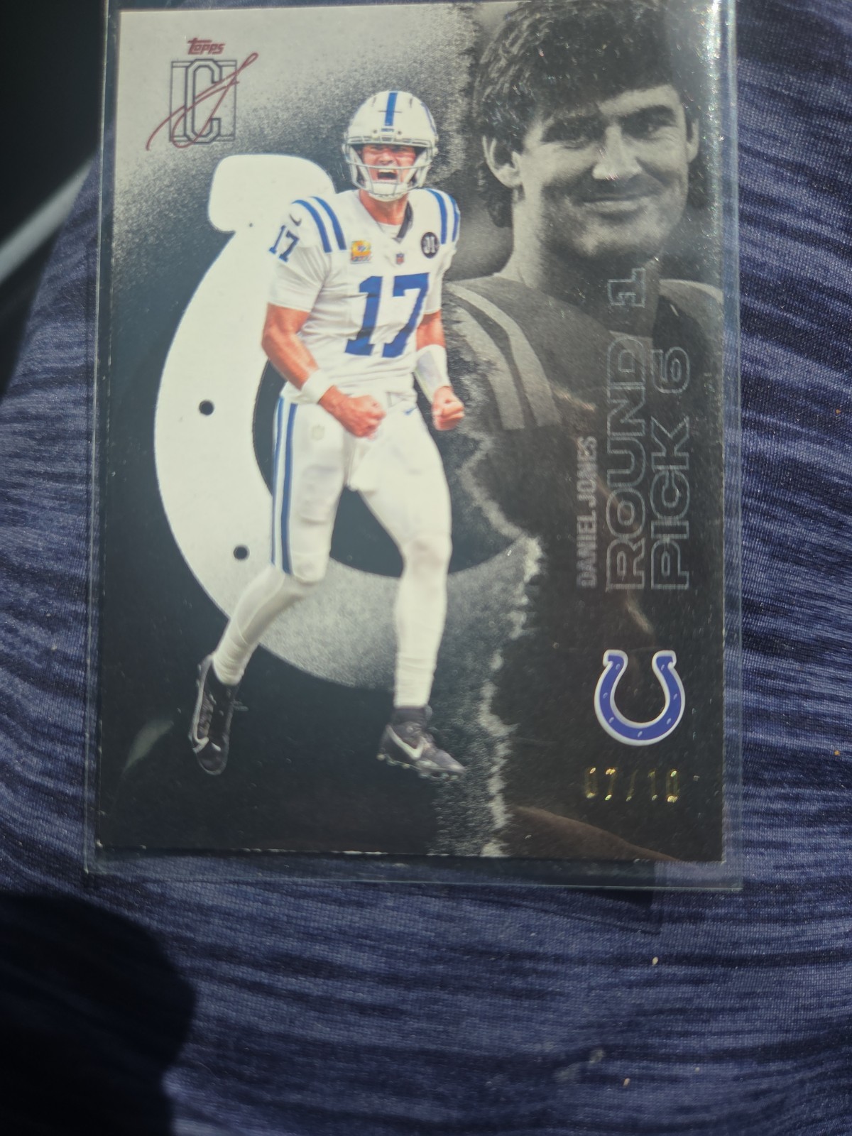 2025 Topps Signature Class Football Daniel Jones Black 07/10. “obo”